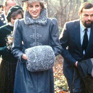 Faux Fur Black Muff Hand Warmer Princess of Wales Style